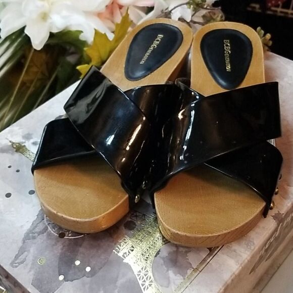 BCBGeneration Black & Wood Studded Soho Clog - Picture 2 of 5